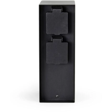 WILTEC 2-Multiprise De Jardin Usage Extérieur Acier Fin 2 Voies Borne Indice IP54 Avec Minuterie – Image 3