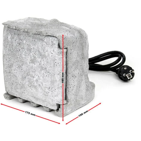 WILTEC Prise De Jardin Quadruple Aspect Pierre IP44, Prise Extérieure Avec Deux Interrupteurs, Câble 1,5 M – Image 5