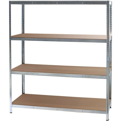 WILTEC XPOtool Étagère Zinguée Charges Lourdes 160x60x180cm Emboîtable 4 Niveaux 175kg/niveau Atelier – Image 2