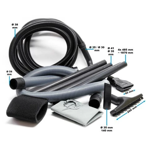 WILTEC Aspirateur Eau Et Poussière 1400W Système De Vidange Automatique Volume 30L Nombreux Accessoires – Image 2