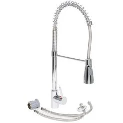 WILTEC Naturewater Robinet De Cuisine à Ressort Spiralé Avec 2 Jets Mitigeur Monocommande Pivotant Laiton