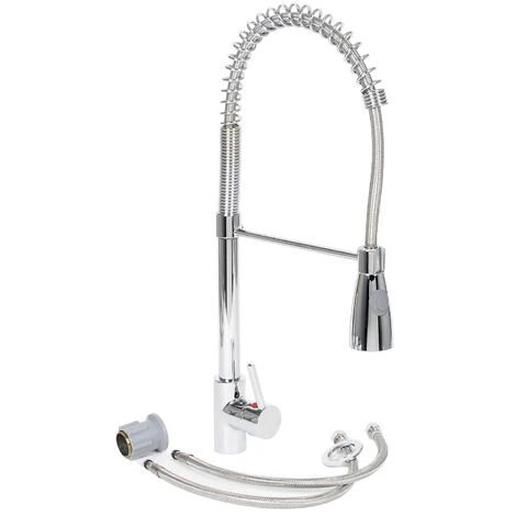 WILTEC Naturewater Robinet De Cuisine à Ressort Spiralé Avec 2 Jets Mitigeur Monocommande Pivotant Laiton
