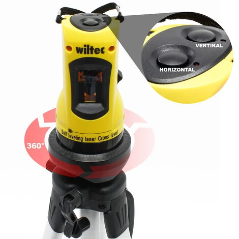 WILTEC Niveau Laser Rotatif Auto-nivelant Avec Trépied 1,2m Pour La Mesure Des Angles Et Surface – Image 4