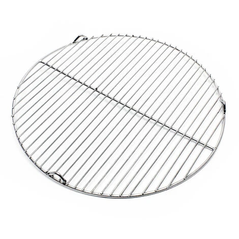 WILTEC Grille Acier Affiné Ronde 44,5 Cm Barbecue à Charbon De Bois /à Gaz Barbecue Avec Grill Pivotant