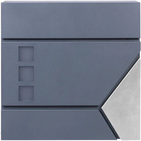 WILTEC Boîte Aux Lettres Avec Porte-journaux V48 Boîte Postale Murale Acier Inox Boîte Aux Lettres Gris Anthracite – Image 4