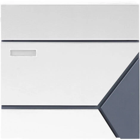 WILTEC Boîte Aux Lettres Avec Porte-journaux V42 Boîte Postale Murale Acier Inox Boîte Aux Lettres Gris Anthracite – Image 4