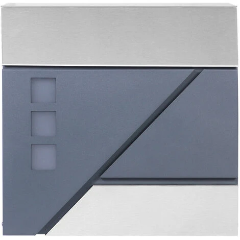 WILTEC Boîte Aux Lettres Avec Porte-journaux V41 Boîte Postale Murale Acier Inox Boîte Aux Lettres Gris Anthracite – Image 4
