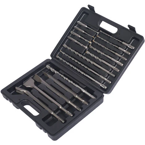 WILTEC XPOtool SDS Plus Lot De 17 Forets à Pierre Et Burins Lot De Forets Pour Marteau Perforateur Pour Maçonnerie Et Béton – Image 2