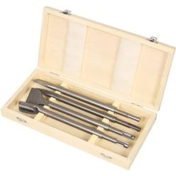 WILTEC XPOtool SDS Plus Lot De 4 Burins Burin Plat Burin Pointu Gouge Pour Marteau Perforateur Maçonnerie Béton