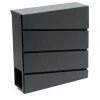 WILTEC Boite Aux Lettres Design V16 Mailbox Anthracite Compartiment à Journal Revêtu Par Poudre