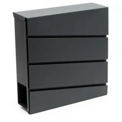 WILTEC Boite Aux Lettres Design V16 Mailbox Anthracite Compartiment à Journal Revêtu Par Poudre