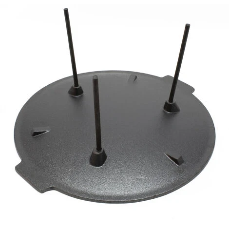 WILTEC Dutch Oven Plaque Gril De Barbecue Ronde Ø44cm Hauteur 35cm Support En Fonte Antiadhésif Plancha – Image 3