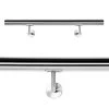 WILTEC Kit Main Courante Rambarde Support Mural 110 Cm Dispositif De Fixation Escaliers Acier Affiné V2A