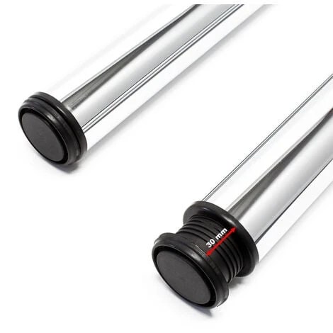 WILTEC Pied De Table Acier Inoxydable Lot De 4 Pieds Chromé Support De Table Réglable 1100mm Ø60mm – Image 5