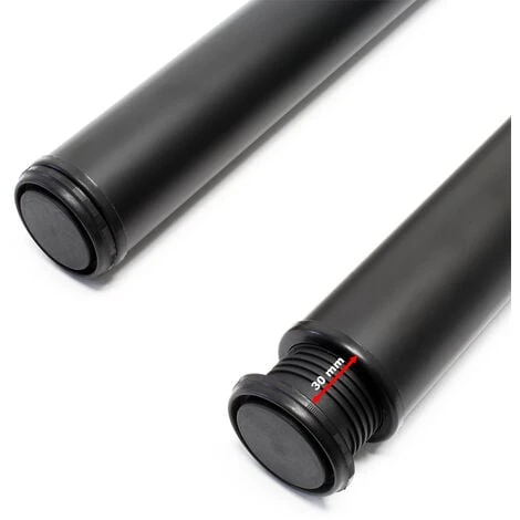 WILTEC Pied De Table Acier Inoxydable Lot De 4 Pieds Noir Support De Table Réglable 710mm Ø60mm – Image 5