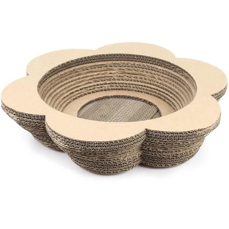 WILTEC Griffoir Plat En Forme De Fleur Meuble Pour Chat Entretien De Griffes Grattoir Patin à Gratter