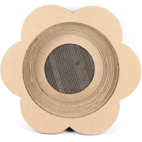 WILTEC Griffoir Plat En Forme De Fleur Meuble Pour Chat Entretien De Griffes Grattoir Patin à Gratter – Image 3