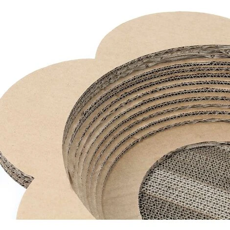 WILTEC Griffoir Plat En Forme De Fleur Meuble Pour Chat Entretien De Griffes Grattoir Patin à Gratter – Image 4