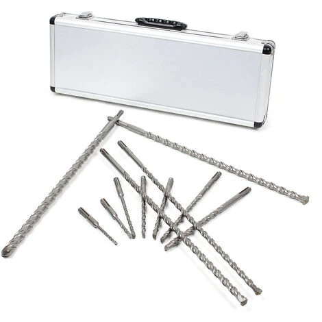 WILTEC XPOtool SDS Plus Lot De 11 Forets à Pierre Acier Au Carbone Lot De Forets Pour Marteau Perforateur Pour Maçonnerie Et Béton – Image 2