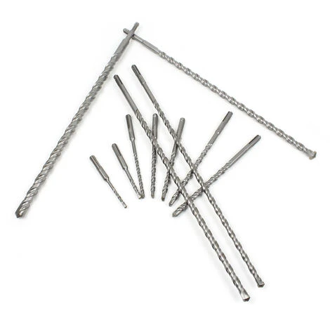 WILTEC XPOtool SDS Plus Lot De 11 Forets à Pierre Acier Au Carbone Lot De Forets Pour Marteau Perforateur Pour Maçonnerie Et Béton – Image 4