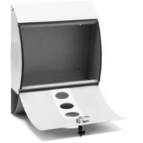 WILTEC Boite Aux Lettres Design V18 Boite Postale Murale Argenté Compartiment Journal Revêtue Par Poudre – Image 3