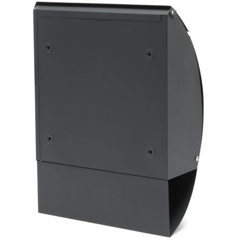 WILTEC Boite Aux Lettres Design V18 Boite Postale Murale Anthracite Compartiment Journal Revêtue Par Poudre – Image 4