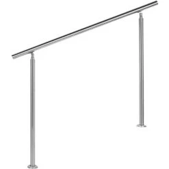 WILTEC Rampe D’escalier Acier Affiné V2A Sans Tige 120 Cm Rambarde Main Courante Balustrade
