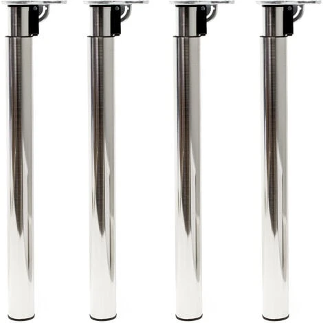 WILTEC Pied De Table Lot De 4 Nickel Support De Table Réglable En Hauteur 70-110cm – Image 2