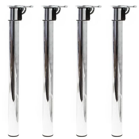 WILTEC Pied De Table Lot De 4 Chromé Support De Table Réglable En Hauteur 70-110cm – Image 2