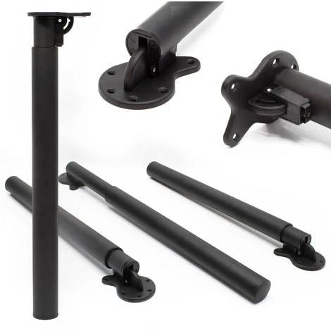 WILTEC Pied De Table Lot De 4 Noir Support De Table Réglable En Hauteur 70-110cm
