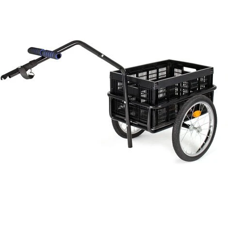 WILTEC Remorque Pour Vélo Charge Max. 50kg Charrette à Bras Pour Bicyclette Pneus Chariot Emplettes – Image 3