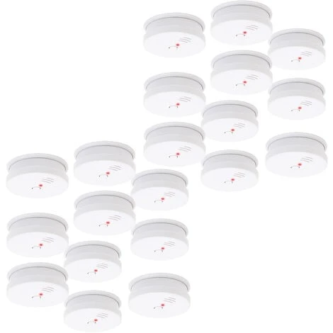 WILTEC 20x Détecteur De Fumée Batterie 9V Volume D’alarme 85dB DIN EN 14604 Certifié Détecteur D’incendie