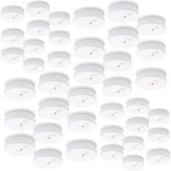 WILTEC 80x Détecteur De Fumée Batterie 9V Volume D’alarme 85dB DIN EN 14604 Certifié Détecteur D’incendie