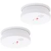 WILTEC 2x Détecteur De Fumée Batterie 9V Volume D’alarme 85dB DIN EN 14604 Certifié Détecteur D’incendie