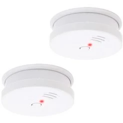 WILTEC 2x Détecteur De Fumée Batterie 9V Volume D’alarme 85dB DIN EN 14604 Certifié Détecteur D’incendie
