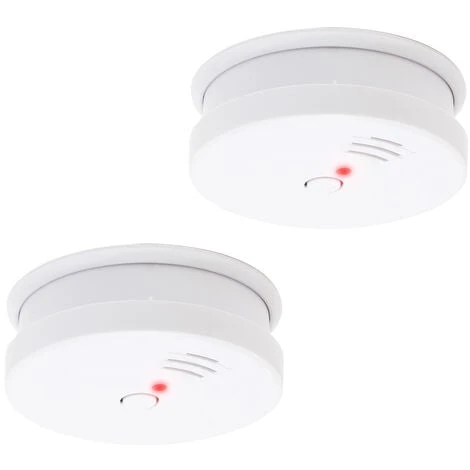 WILTEC 2x Détecteur De Fumée Batterie 9V Volume D’alarme 85dB DIN EN 14604 Certifié Détecteur D’incendie