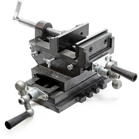 WILTEC Étau De Machine 2 Axes 100mm Étau Pour Table Croisée Table De Fraisage Ou Bien Établi