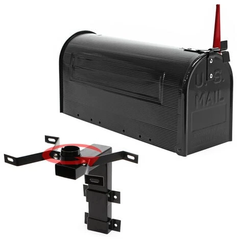 WILTEC Boite Aux Lettres US Mailbox Design Américain Noir Avec Un Support Mural Correspondant – Image 3