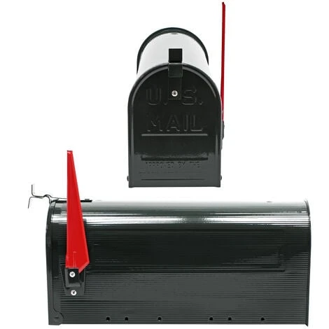 WILTEC Boite Aux Lettres US Mailbox Design Américain Noir Avec Pied De Support Correspondant – Image 4