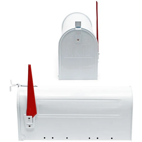 WILTEC Boite Aux Lettres US Mailbox Design Américain Blanc Avec Un Support Mural Correspondant – Image 4