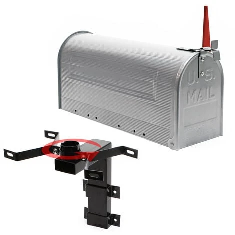 WILTEC Boite Aux Lettres US Mailbox Design Américain Argent-gris Avec Un Support Mural Correspondant – Image 3