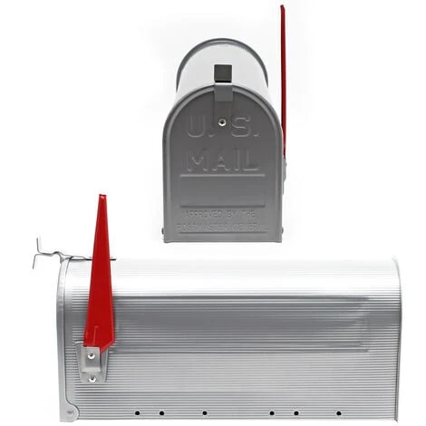 WILTEC Boite Aux Lettres US Mailbox Design Américain Argent-gris Avec Un Support Mural Correspondant – Image 4