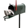 WILTEC Boite Aux Lettres US Mailbox Design Américain Vert Avec Pied De Support Correspondant