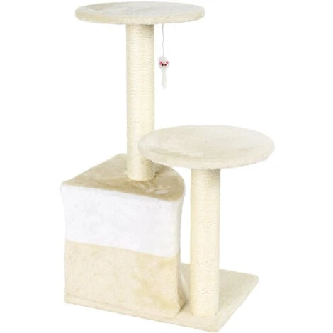 WILTEC Arbre à Chat Beige 71cm Arbre D’escalade Arbre De Grattage Jeu Chats – Image 3