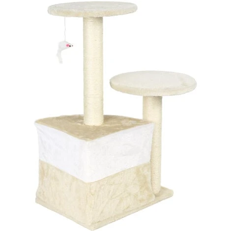 WILTEC Arbre à Chat Beige 71cm Arbre D’escalade Arbre De Grattage Jeu Chats – Image 4