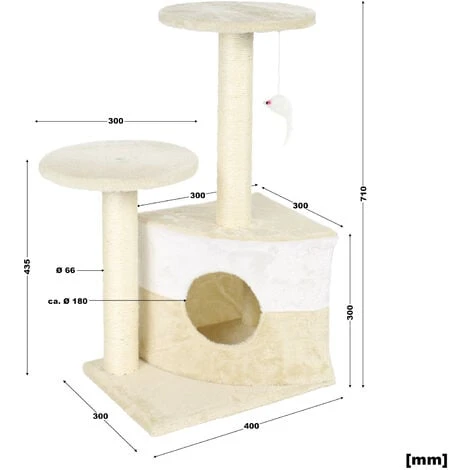 WILTEC Arbre à Chat Beige 71cm Arbre D’escalade Arbre De Grattage Jeu Chats – Image 5
