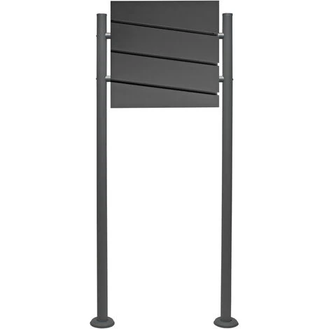 WILTEC Boite Lettres Kit Mural V15 Anthracite Revêtue Poudre Simple Verrouillable Courrier Mailbox