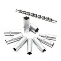 WILTEC Jeu De 9 Douilles 6 Pans Longues Metriques Sur Rail De 10 à 24 Mm