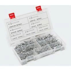 WILTEC Coffret De 400 Rivets Pop Alu Assortis De 2.4 à 4.8 Mm