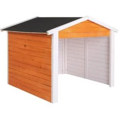WILTEC Garage Pour Robot Tondeuse Bois Abri Pour Robot Tondeuse De Gazon Maison De Jardin Carport Station